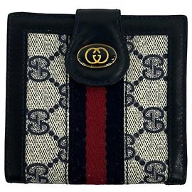 Gucci Vintage Sherry Line GG Logo Leder Bi-fold Geldbörse