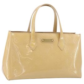 LOUIS VUITTON Monogram Vernis Wilshire PM Hand Bag Broncorail M91452