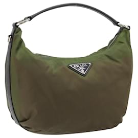 PRADA Bolsa de Ombro Nylon Silver Khaki