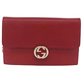 Portafoglio con catena Gucci Interlocking in pelle