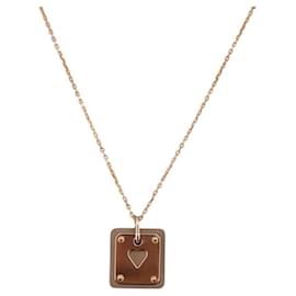 HERMES Asdu Cool PM Necklace metal Brown Auth 198852V - Hermès