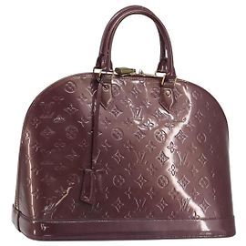 LOUIS VUITTON Monogram Vernis Alma GM Hand Bag Violet M93594 LV Auth 195927V