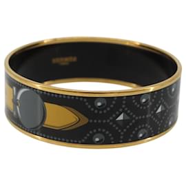 HERMES Email MM Bracelet Metal Black Gold Auth 198832M - Hermès