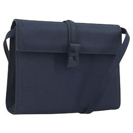 Borsa a spalla GUCCI Nylon Navy Gold Tone 004 110 0277 Auth BA14973