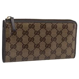 GUCCI GG Crystal Wallet Coated Canvas Outlet Beige Gold 332747 Auth am12258V
