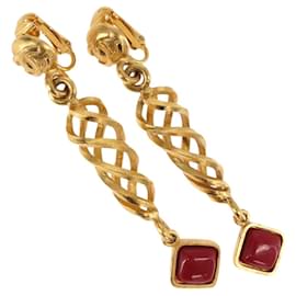 Orecchini CHANEL Metallo Tono Oro CC Auth 198823V - Chanel