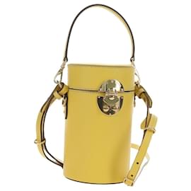 Borsa a mano Miu Miu in pelle 2way Giallo Oro Auth 195501V