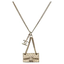 CHANEL Matelasse Halskette Metall Gold Tone CC Auth 198856M - Chanel