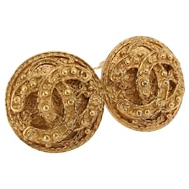 Orecchini CHANEL Metallo Tono Oro CC Auth 198822V