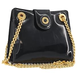 Borsa a tracolla con catena TIFFANY&Co. Pelle verniciata Nero Oro Auth 197139 - Autre Marque