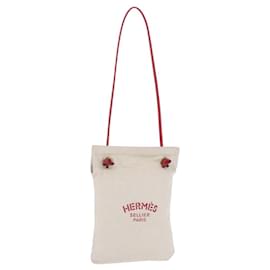 Borsa a tracolla HERMES Aline PM Canvas Beige Red Auth 198647A - Hermès