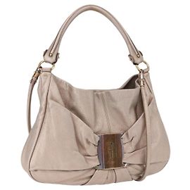 Salvatore Ferragamo Vala Handtasche Leder 2way Champagne Gold Auth 196633A