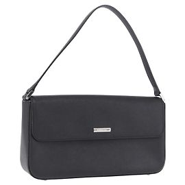 Borsa a tracolla BURBERRY in pelle nera argento Auth 196645A