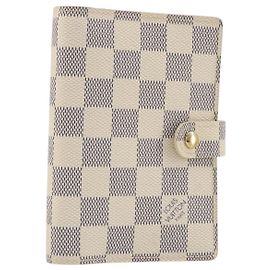 LOUIS VUITTON Damier Azur Agenda PM Day Planner Cover R20706 LV Auth 197147V