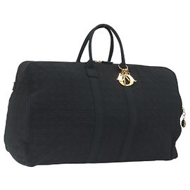 Borsa Christian Dior Canage Boston Nylon Nero Oro Auth 193370A