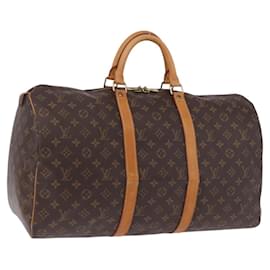 LOUIS VUITTON Monogram Keepall 50 Boston Bag M41426 LV Auth 194932V