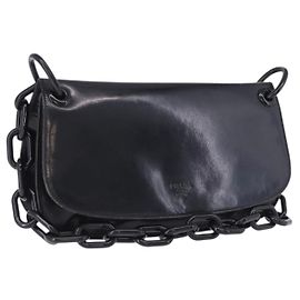 Borsa a tracolla con catena PRADA in pelle nera autentica 198267V