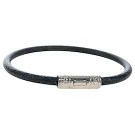 LOUIS VUITTON Damier Graphite Bra Rubbed Keep It Bracelet M6609E LV Auth 195934V - Louis Vuitton