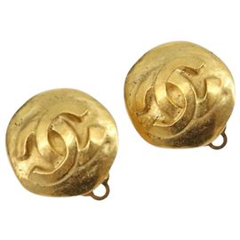 Pendientes CHANEL Metal Tono Dorado CC Auth 198842V