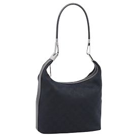 Borsa a tracolla GUCCI GG Canvas Nero Argento 001 3814 Auth am12400V