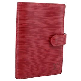 LOUIS VUITTON Epi Agenda PM Day Planner Cover Red R20057 LV Auth BA15220