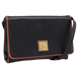 Céline Borsa a tracolla Circle in pelle nera e oro CELINE Auth am12378A