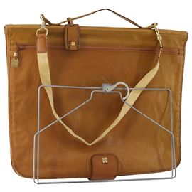 Portabiti LOEWE Anagram in pelle beige tono oro Auth bs36558