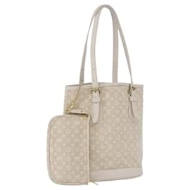 LOUIS VUITTON Monogram Mini Lin Bucket PM Tasche Weiß Dunne M95316 Auth ep15674V - Louis Vuitton