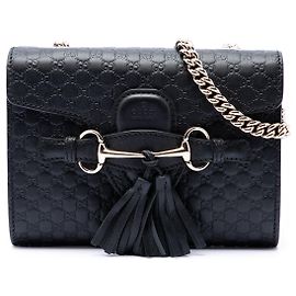 Borsa a tracolla Gucci Mini Microguccissima Emily Nera