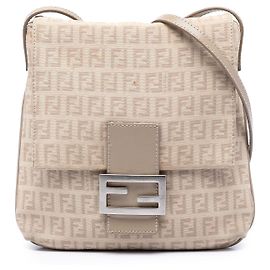 Borsa a tracolla Fendi Zucchino in tela marrone