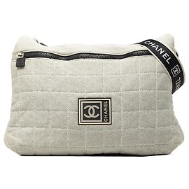 Borsa a tracolla Chanel Chocolate Bar in cotone Gray Sports Line