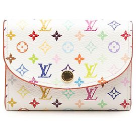 Monedero Louis Vuitton Takashi Murakami Monogram Multicolore Rosalie Blanco