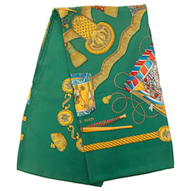 Foulard di seta Hermès Les Tambours Verde 90 Scarves