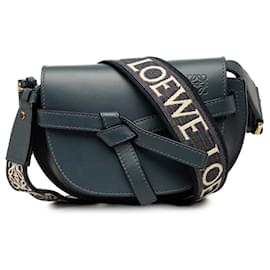 Borsa Dual Gate Mini in vitello morbido blu LOEWE - Loewe