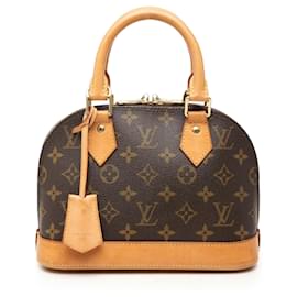 Borsa Satchel Louis Vuitton Monogram Alma BB Marrone