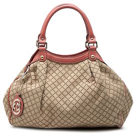 Bolso Tote Gucci Sukey Medium de lona Diamante beige