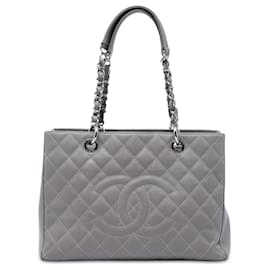 Borsa Grand Shopping Tote Chanel Caviar Grigia