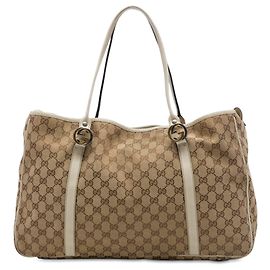 Gucci Large GG Canvas Twins Tote Beige