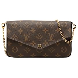 Borsa a tracolla Louis Vuitton Monogram Pochette Felicie Marrone
