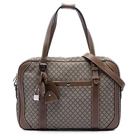 Borsa business Gucci Diamante in tela rivestita beige