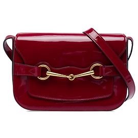 Borsa a tracolla Gucci Patent Bright Bit rossa
