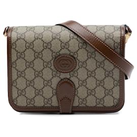 Borsa a tracolla Gucci Mini GG Supreme Interlocking G Beige