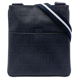 Borsa a tracolla Fendi Zucca Spalmati blu