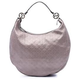 Borsa Hobo Gucci Large Metallic Guccissima Twins Viola