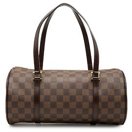 Bolsa de mão Louis Vuitton Papillon 30 Damier Ebene Castanha