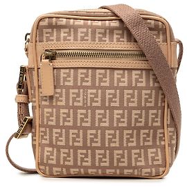 Borsa Crossbody Fendi Zucchino Canvas Beige