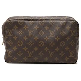 Bolso de Mano Louis Vuitton Monogram Trousse Toilette 28 Marrón