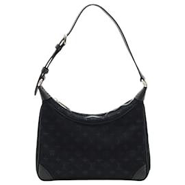 Borsa a tracolla Mini Boulogne in raso monogram Louis Vuitton nera