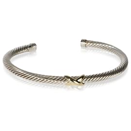 Bracciale Cable X David Yurman in oro giallo e argento sterling