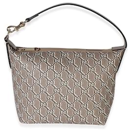 Gucci Taupe GG Shadow Monogram Canvas Super Mini Ophidia Hobo